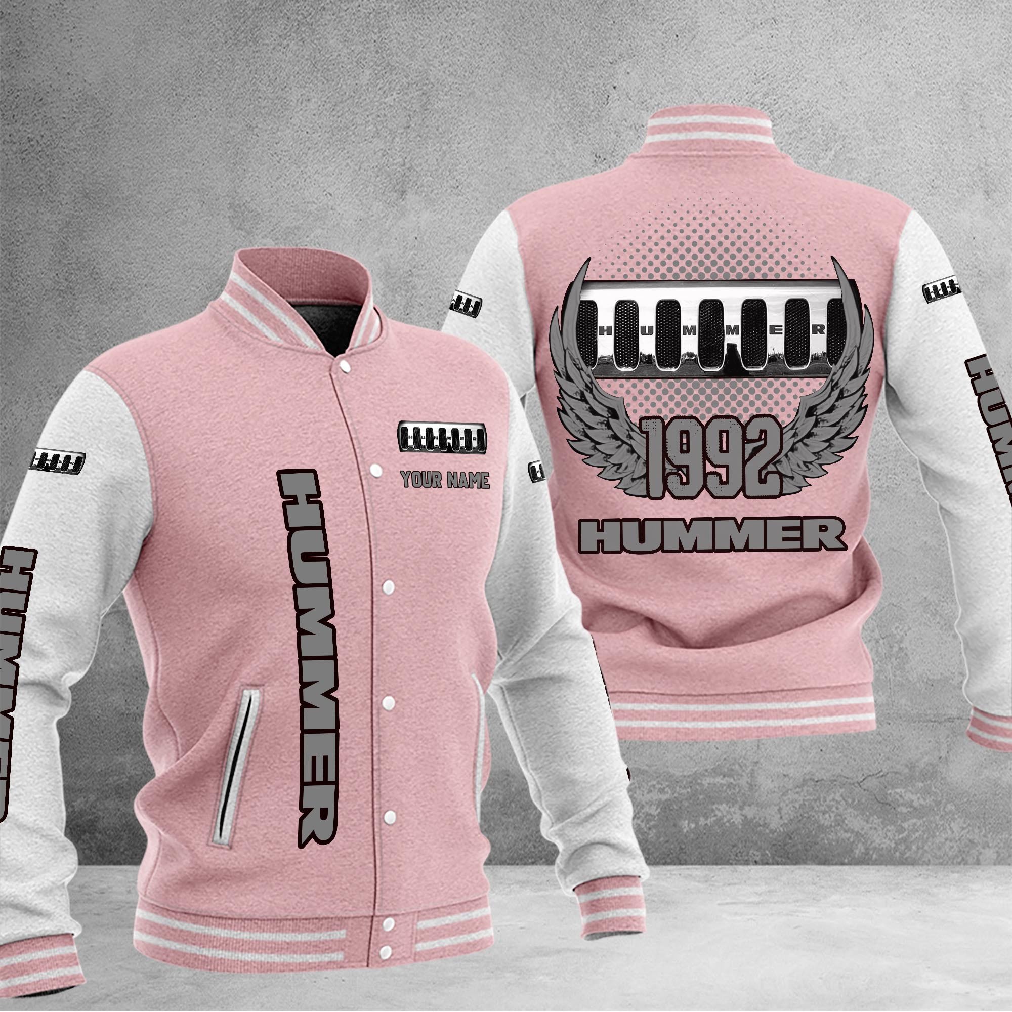 Hummer DMHJ1047 Baseball Jacket Multicolor - Famjoys Hummer DMHJ1047 Baseball Jacket Multicolor - Famjoys