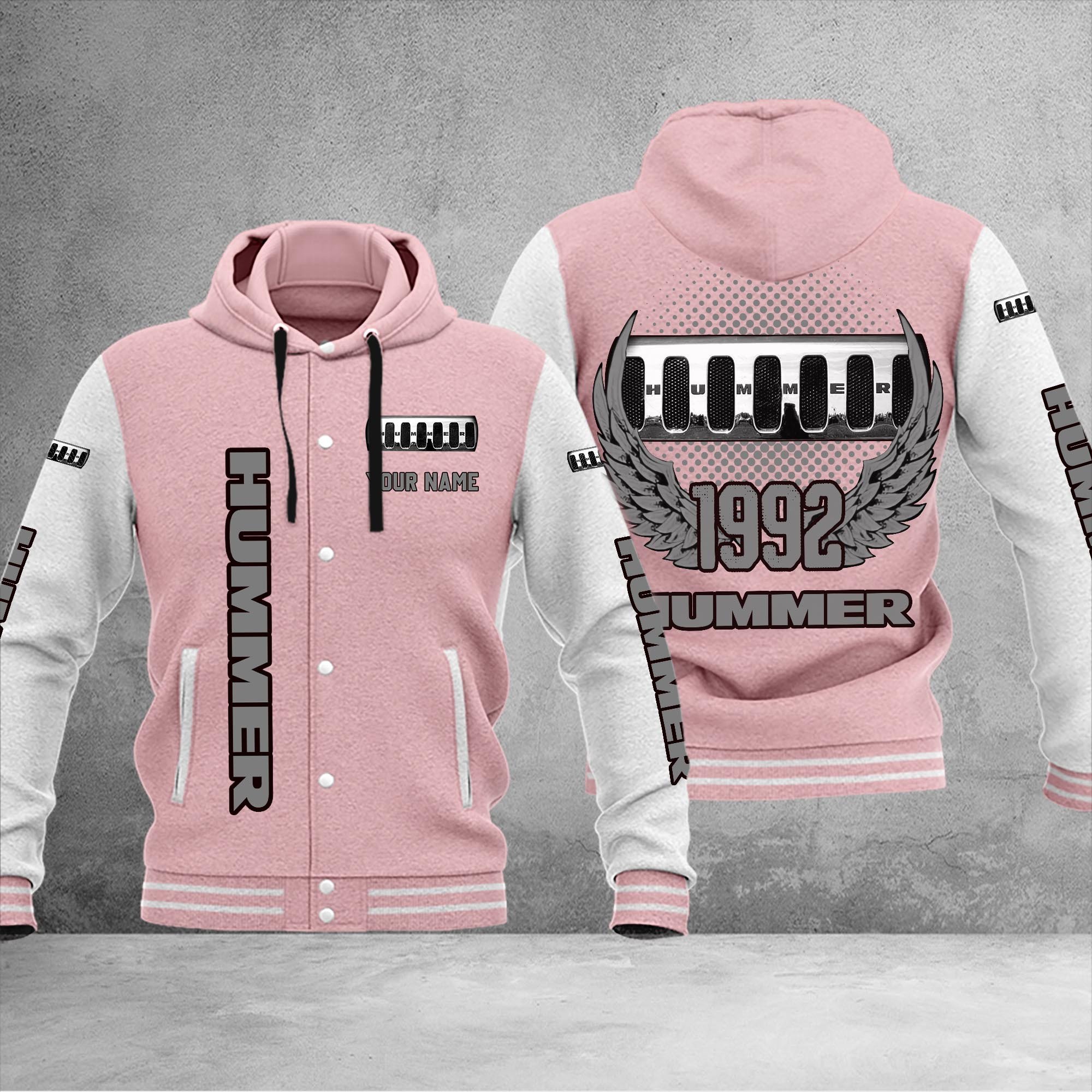 Hummer DMHJ1047 Baseball Jacket Multicolor - Famjoys Hummer DMHJ1047 Baseball Jacket Multicolor - Famjoys