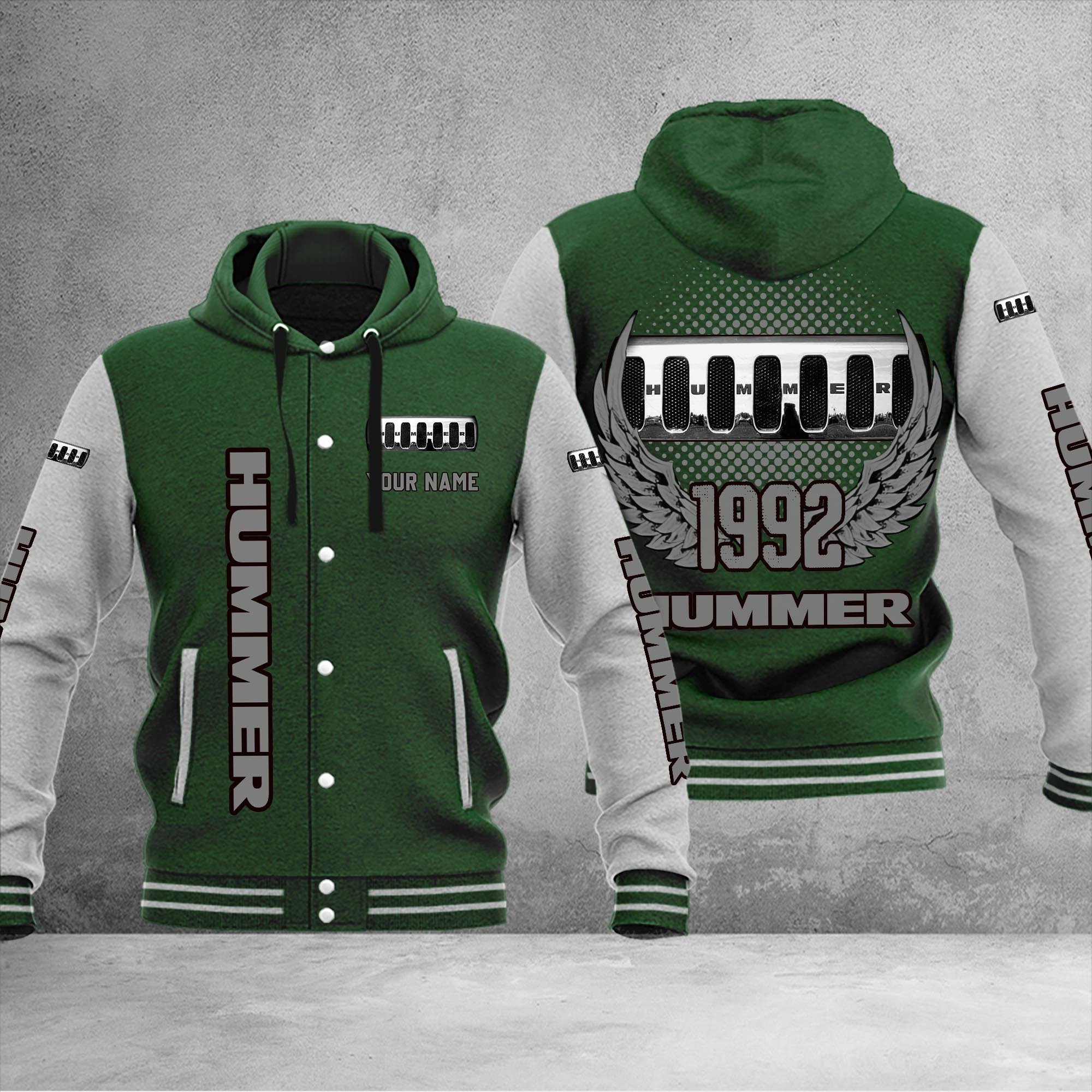 Hummer DMHJ1047 Baseball Jacket Multicolor - Famjoys Hummer DMHJ1047 Baseball Jacket Multicolor - Famjoys