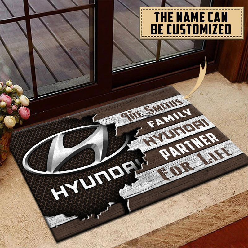 Hyundai Doormat Custom Name, Multicolor - Famjoys Hyundai Doormat Custom Name, Multicolor - Famjoys
