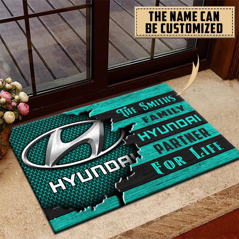 Hyundai Doormat Custom Name, Multicolor - Famjoys Hyundai Doormat Custom Name, Multicolor - Famjoys