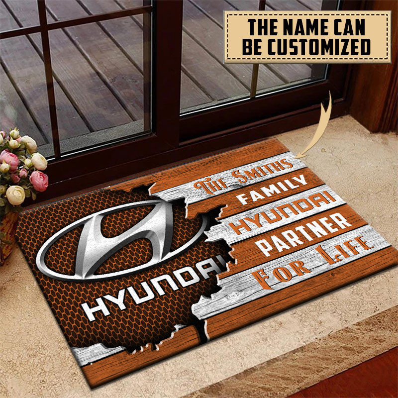 Hyundai Doormat Custom Name, Multicolor - Famjoys Hyundai Doormat Custom Name, Multicolor - Famjoys