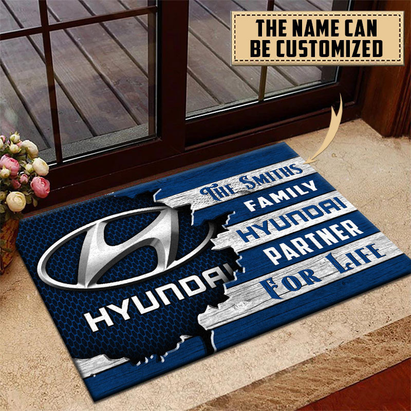 Hyundai Doormat Custom Name, Multicolor - Famjoys Hyundai Doormat Custom Name, Multicolor - Famjoys