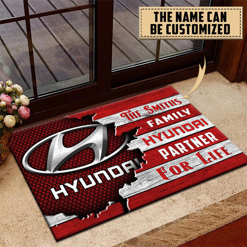 Hyundai Doormat Custom Name, Multicolor - Famjoys Hyundai Doormat Custom Name, Multicolor - Famjoys