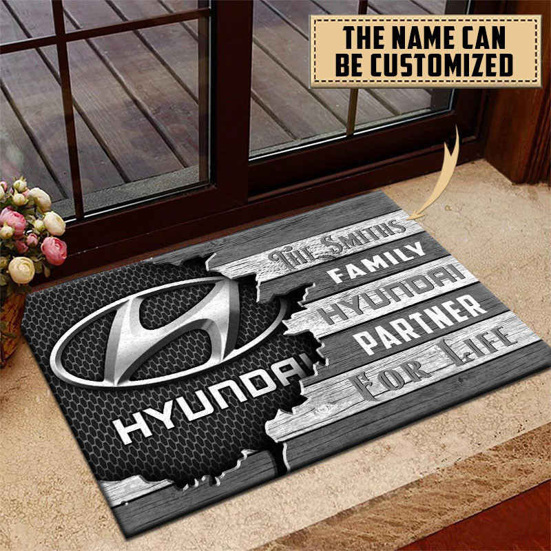 Hyundai Doormat Custom Name, Multicolor - Famjoys Hyundai Doormat Custom Name, Multicolor - Famjoys