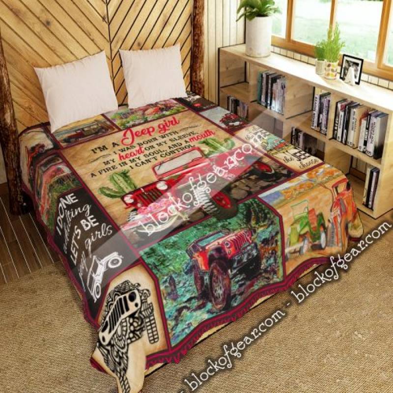 I’m A Jeep Girl Quilt Blanket QNN396 Block Of Gear™ - Famjoys I’m A Jeep Girl Quilt Blanket QNN396 Block Of Gear™ - Famjoys