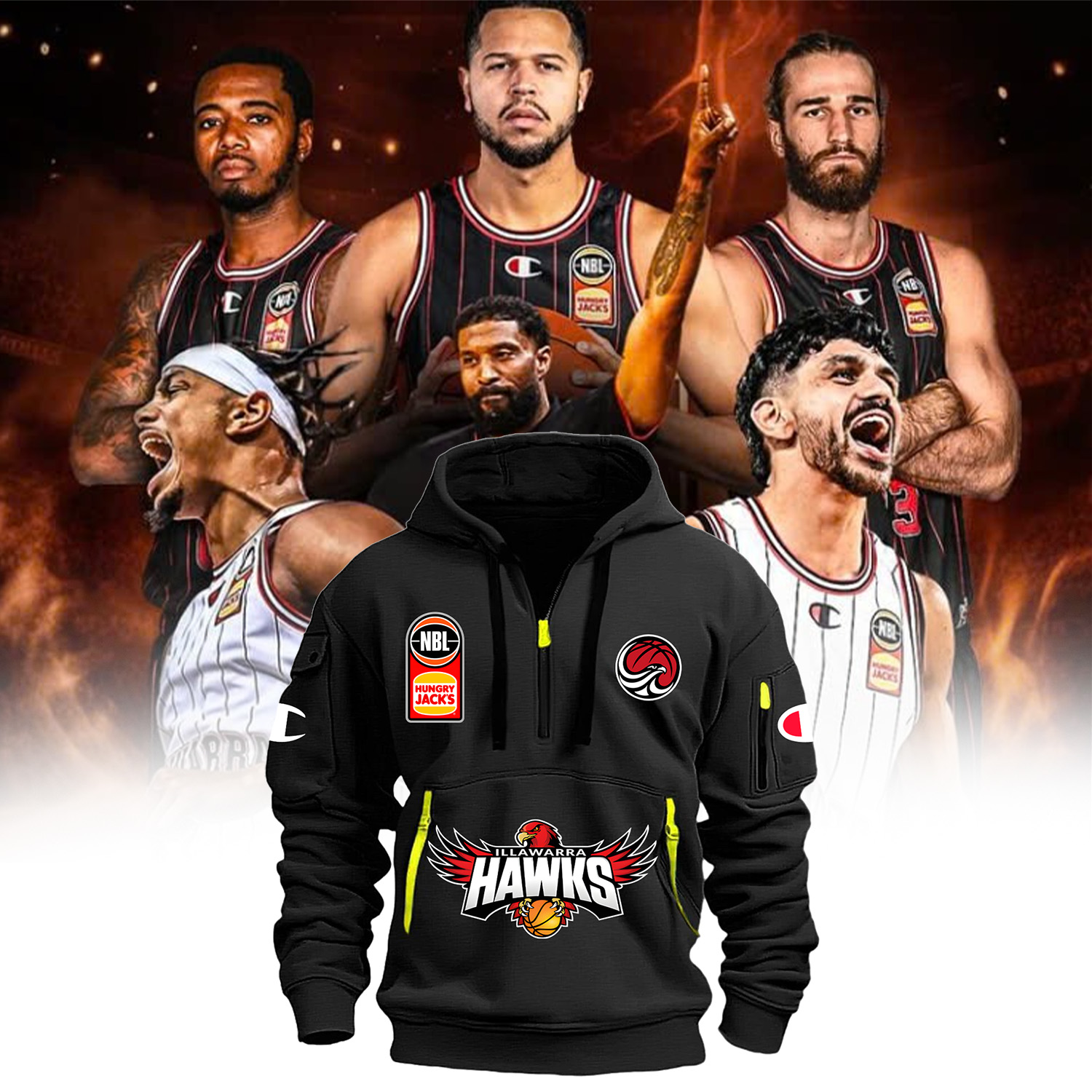 Illawarra Hawks Premium New Heavy Hoodie - Famjoys Illawarra Hawks Premium New Heavy Hoodie - Famjoys