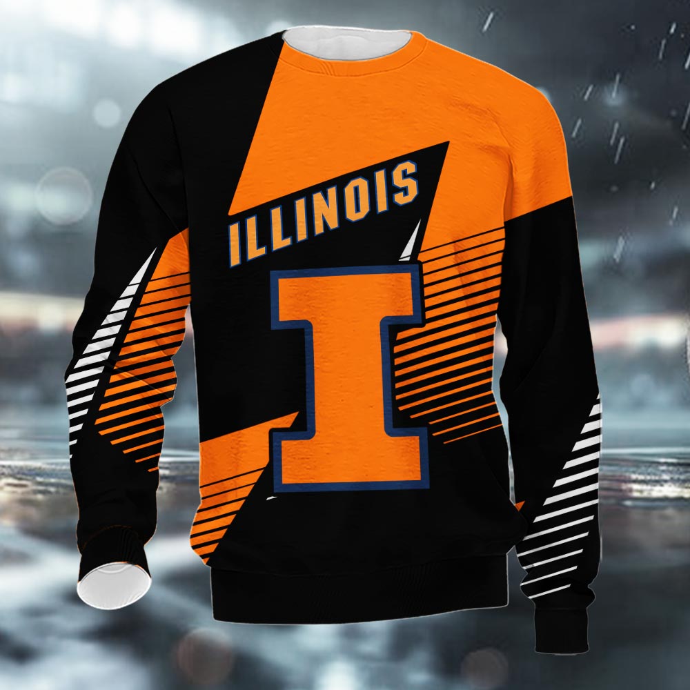 Illinois Fighting Illini 3D Apparel - Famjoys Illinois Fighting Illini 3D Apparel - Famjoys