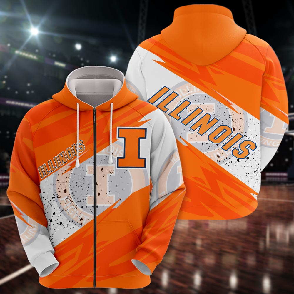 Illinois Fighting Illini All Over Print Apparel - Famjoys Illinois Fighting Illini All Over Print Apparel - Famjoys