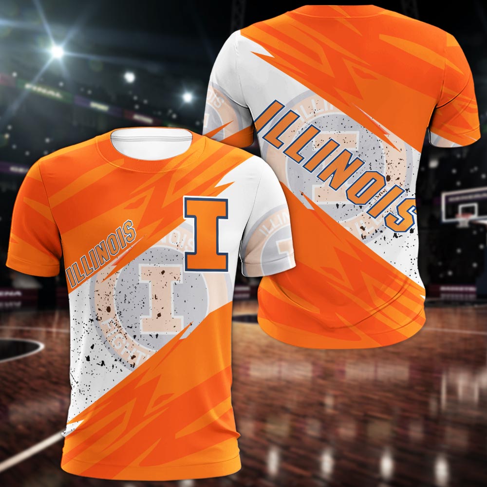Illinois Fighting Illini All Over Print Apparel - Famjoys Illinois Fighting Illini All Over Print Apparel - Famjoys