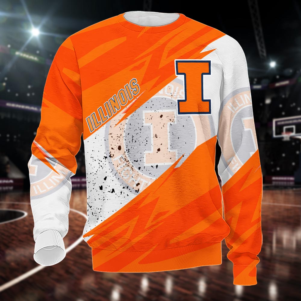 Illinois Fighting Illini All Over Print Apparel - Famjoys Illinois Fighting Illini All Over Print Apparel - Famjoys