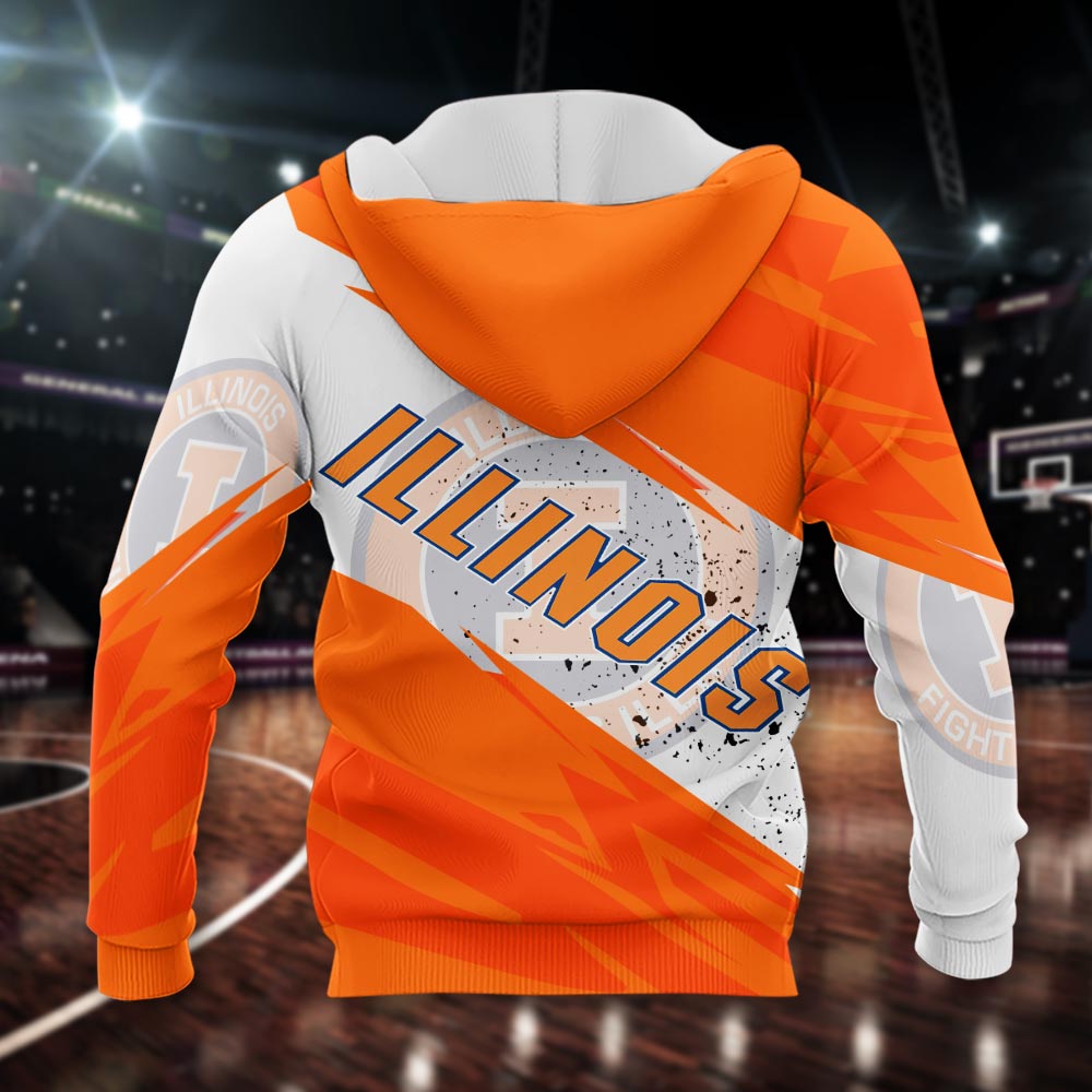 Illinois Fighting Illini All Over Print Apparel - Famjoys Illinois Fighting Illini All Over Print Apparel - Famjoys