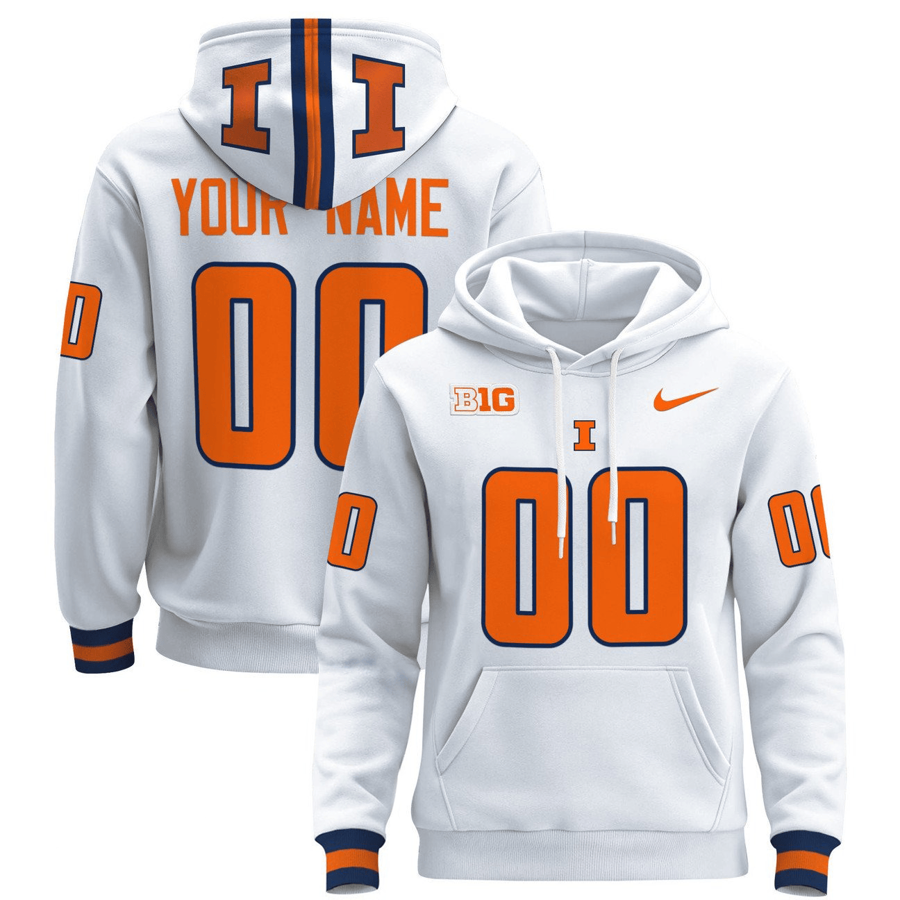 Illinois Fighting Illini Foofball Hoodie - Famjoys Illinois Fighting Illini Foofball Hoodie - Famjoys