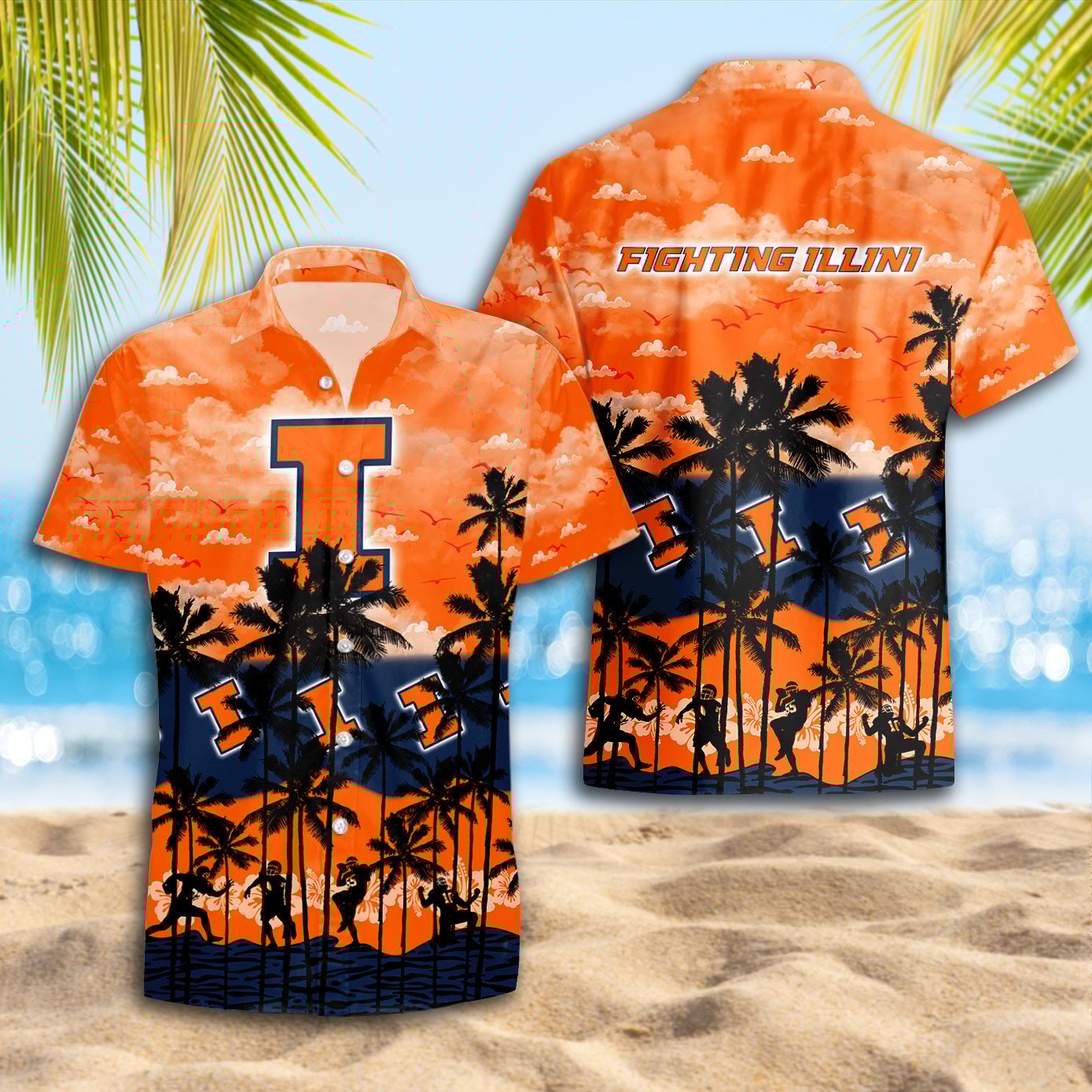Illinois Fighting Illini Hawaiian Shirt Trending Summer - Famjoys Illinois Fighting Illini Hawaiian Shirt Trending Summer - Famjoys