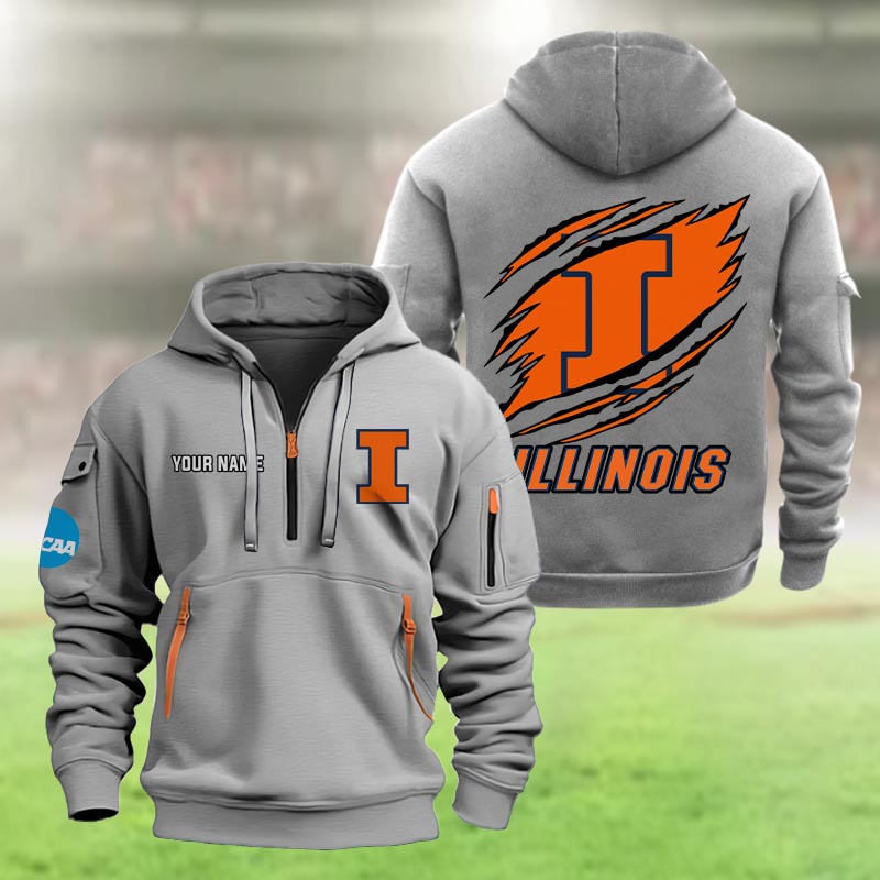 Illinois Fighting Illini Heavy Hoodie - Famjoys Illinois Fighting Illini Heavy Hoodie - Famjoys