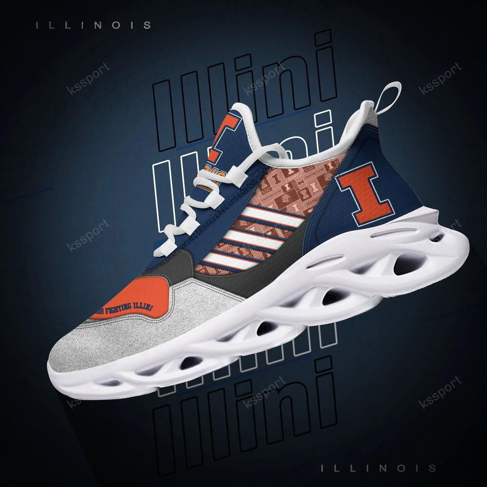 Illinois Fighting Illini Max Soul Clunky, Running Sneakers - Famjoys Illinois Fighting Illini Max Soul Clunky, Running Sneakers - Famjoys