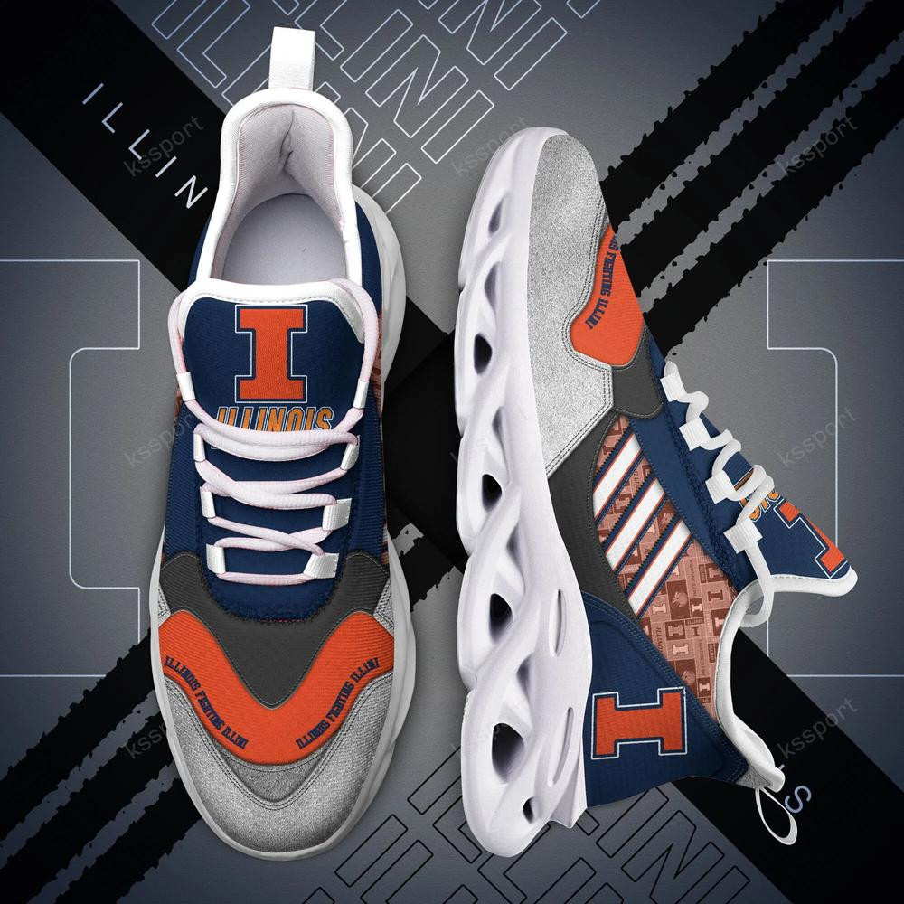 Illinois Fighting Illini Max Soul Clunky, Running Sneakers - Famjoys Illinois Fighting Illini Max Soul Clunky, Running Sneakers - Famjoys