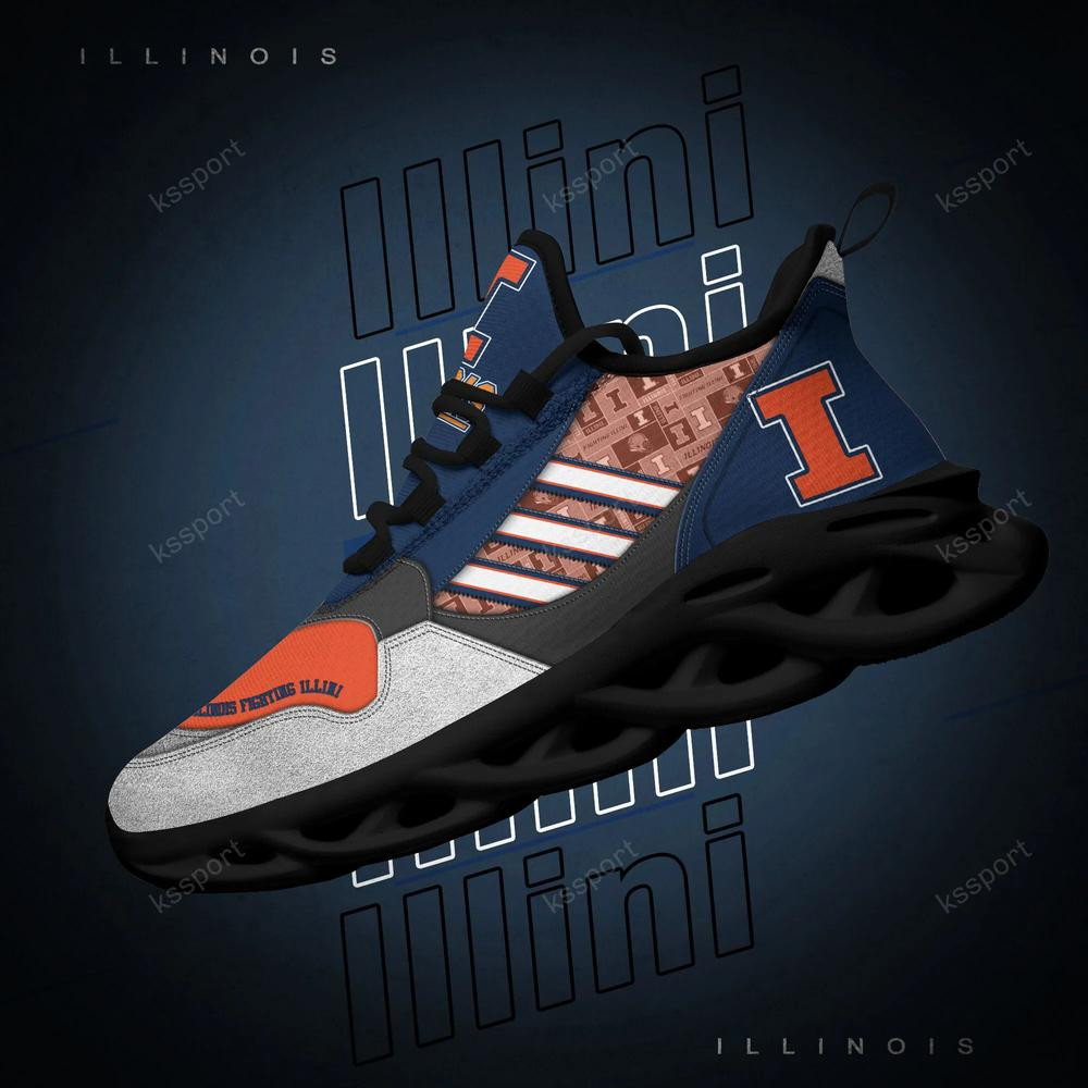 Illinois Fighting Illini Max Soul Clunky, Running Sneakers - Famjoys Illinois Fighting Illini Max Soul Clunky, Running Sneakers - Famjoys