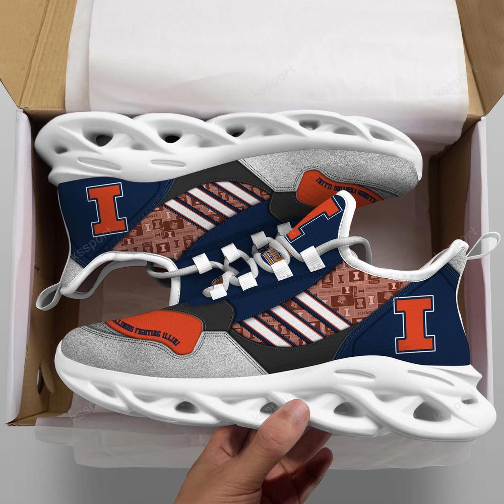 Illinois Fighting Illini Max Soul Clunky, Running Sneakers - Famjoys Illinois Fighting Illini Max Soul Clunky, Running Sneakers - Famjoys