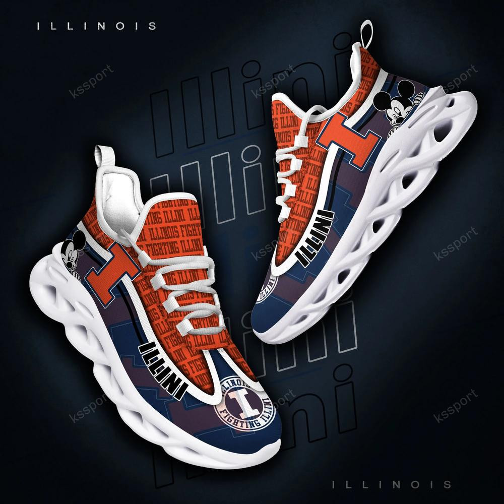 Illinois Fighting Illini Max Soul Clunky Sneakers - Famjoys Illinois Fighting Illini Max Soul Clunky Sneakers - Famjoys