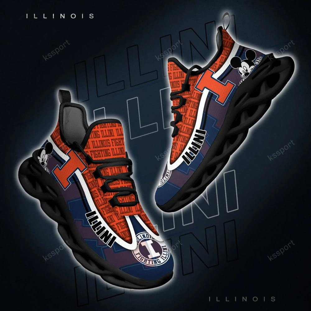 Illinois Fighting Illini Max Soul Clunky Sneakers - Famjoys Illinois Fighting Illini Max Soul Clunky Sneakers - Famjoys