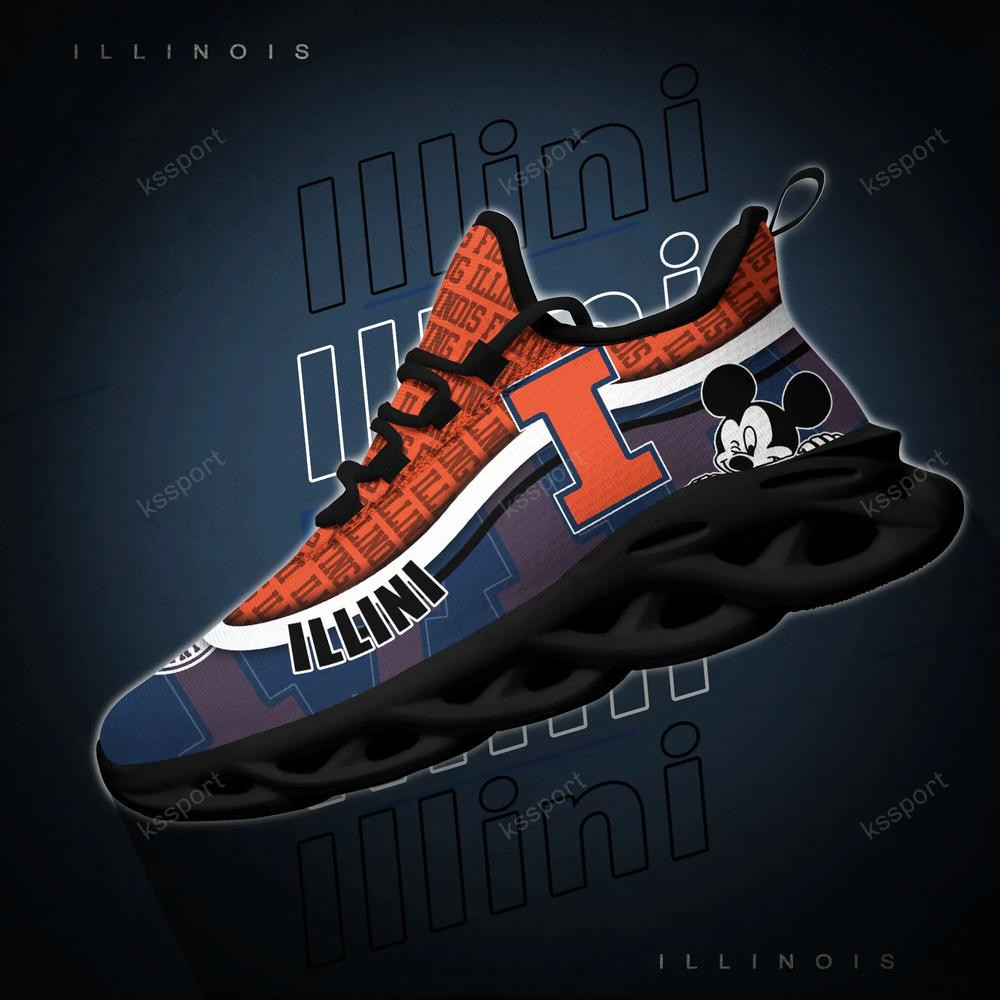 Illinois Fighting Illini Max Soul Clunky Sneakers - Famjoys Illinois Fighting Illini Max Soul Clunky Sneakers - Famjoys