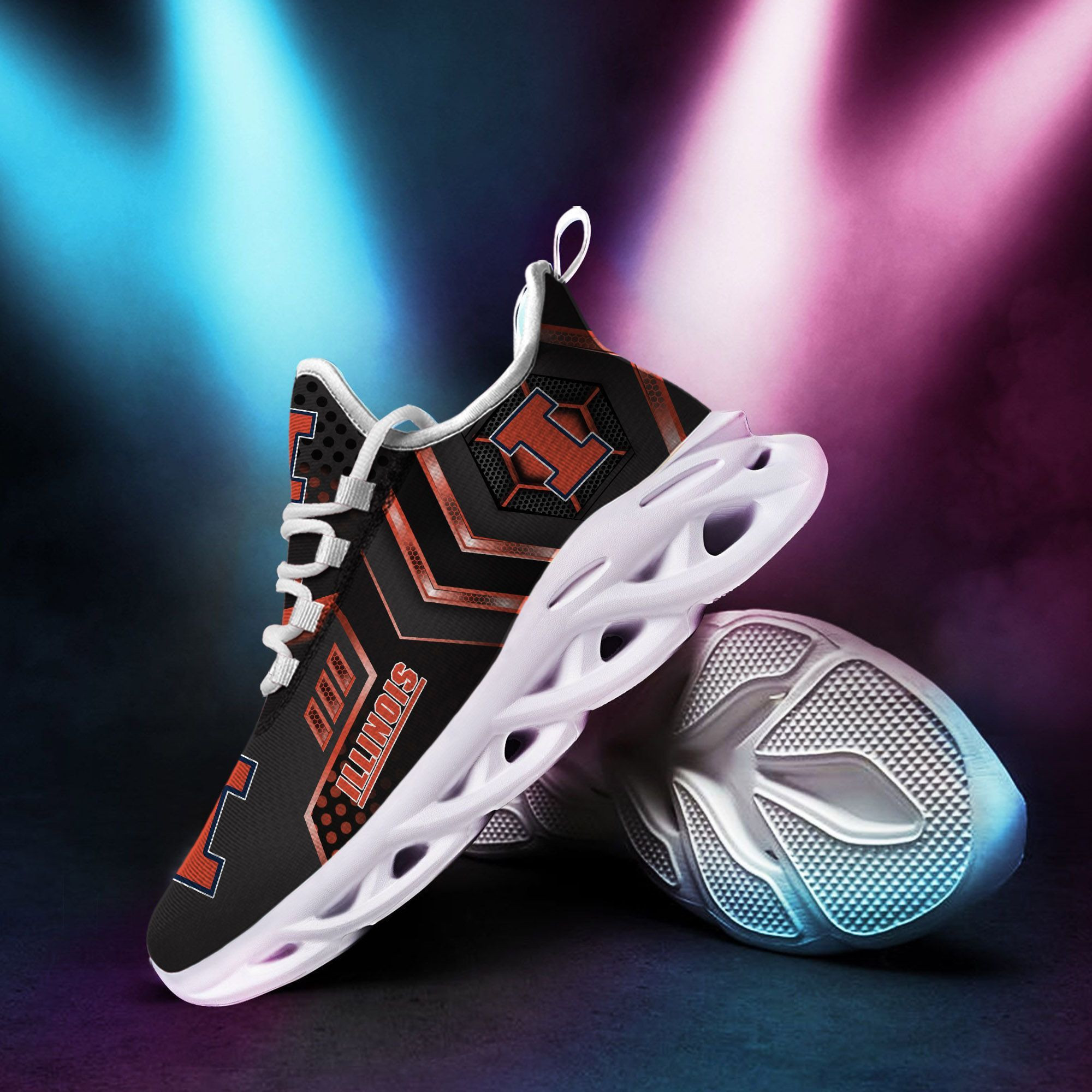 Illinois Fighting Illini Max Soul Sneakers Shoes - Famjoys Illinois Fighting Illini Max Soul Sneakers Shoes - Famjoys
