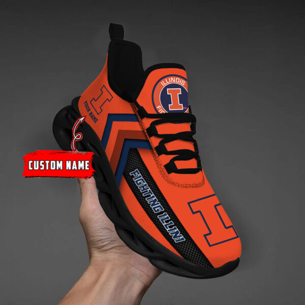 Illinois Fighting Illini Personalized Custom Name Max Soul Shoes DS003 - Famjoys Illinois Fighting Illini Personalized Custom Name Max Soul Shoes DS003 - Famjoys