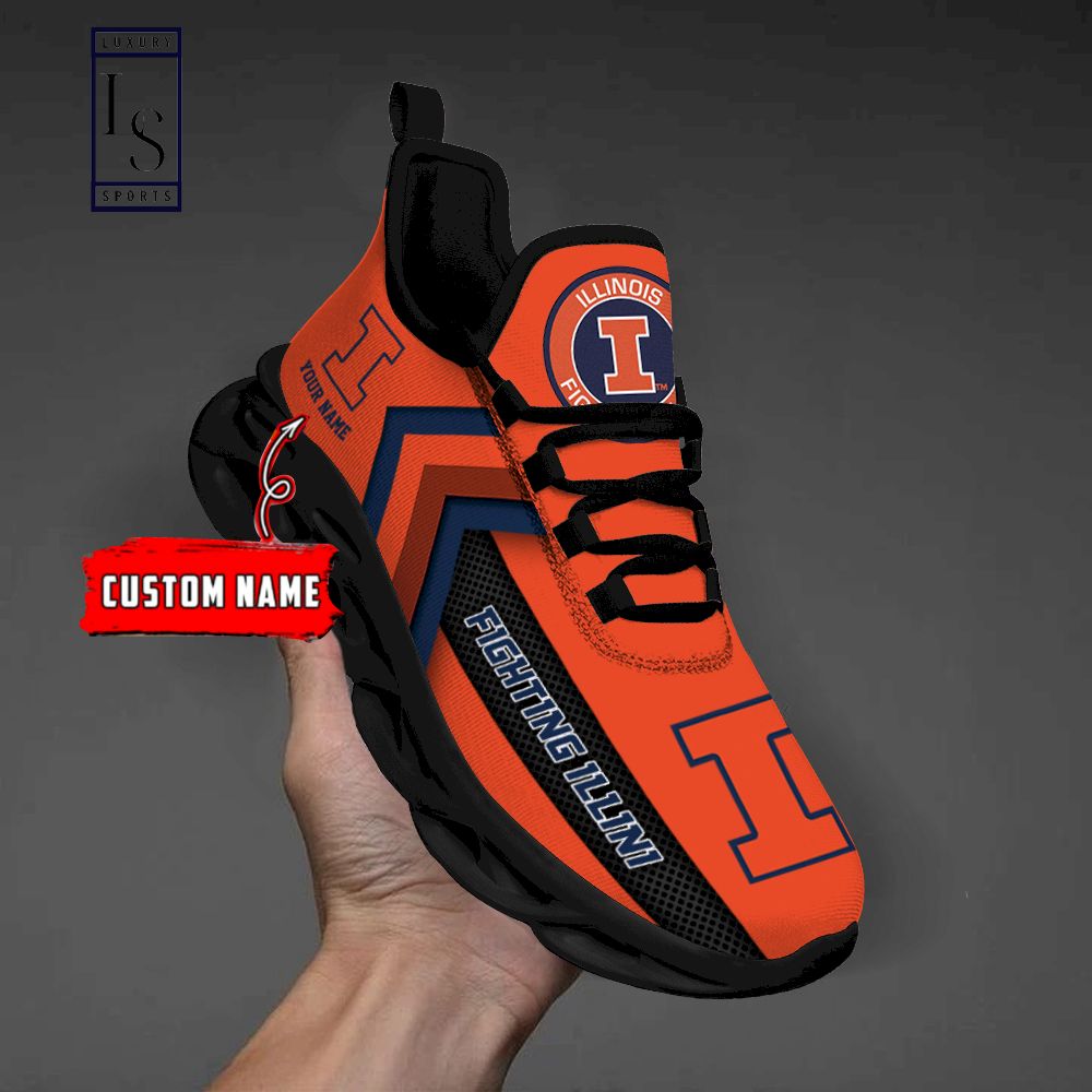 Illinois Fighting Illini Personalized Max Soul Shoes - Famjoys Illinois Fighting Illini Personalized Max Soul Shoes - Famjoys