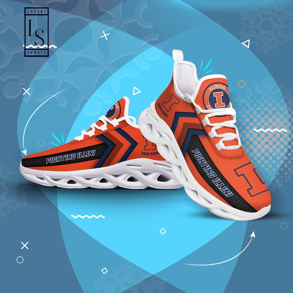 Illinois Fighting Illini Personalized Max Soul Shoes - Famjoys Illinois Fighting Illini Personalized Max Soul Shoes - Famjoys