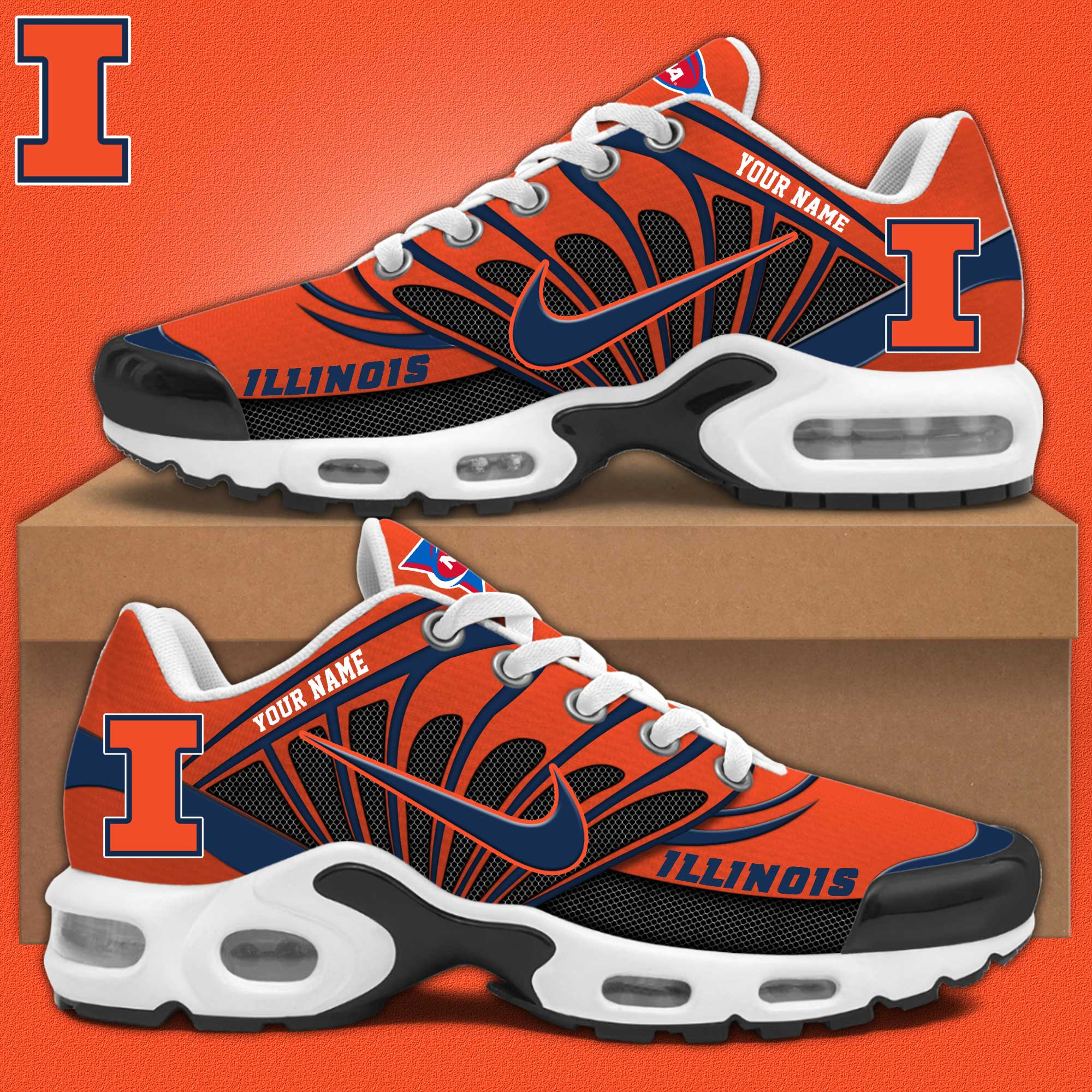 Illinois Fighting Illini Personalized Shoes S516508 - Famjoys Illinois Fighting Illini Personalized Shoes S516508 - Famjoys