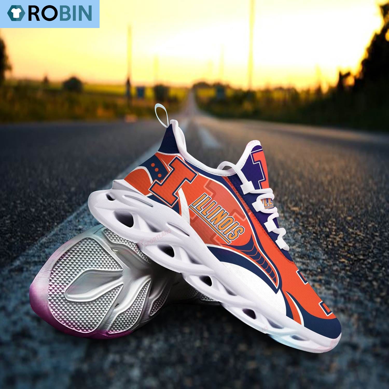 Illinois Fighting Illini Sneakers - Famjoys Illinois Fighting Illini Sneakers - Famjoys