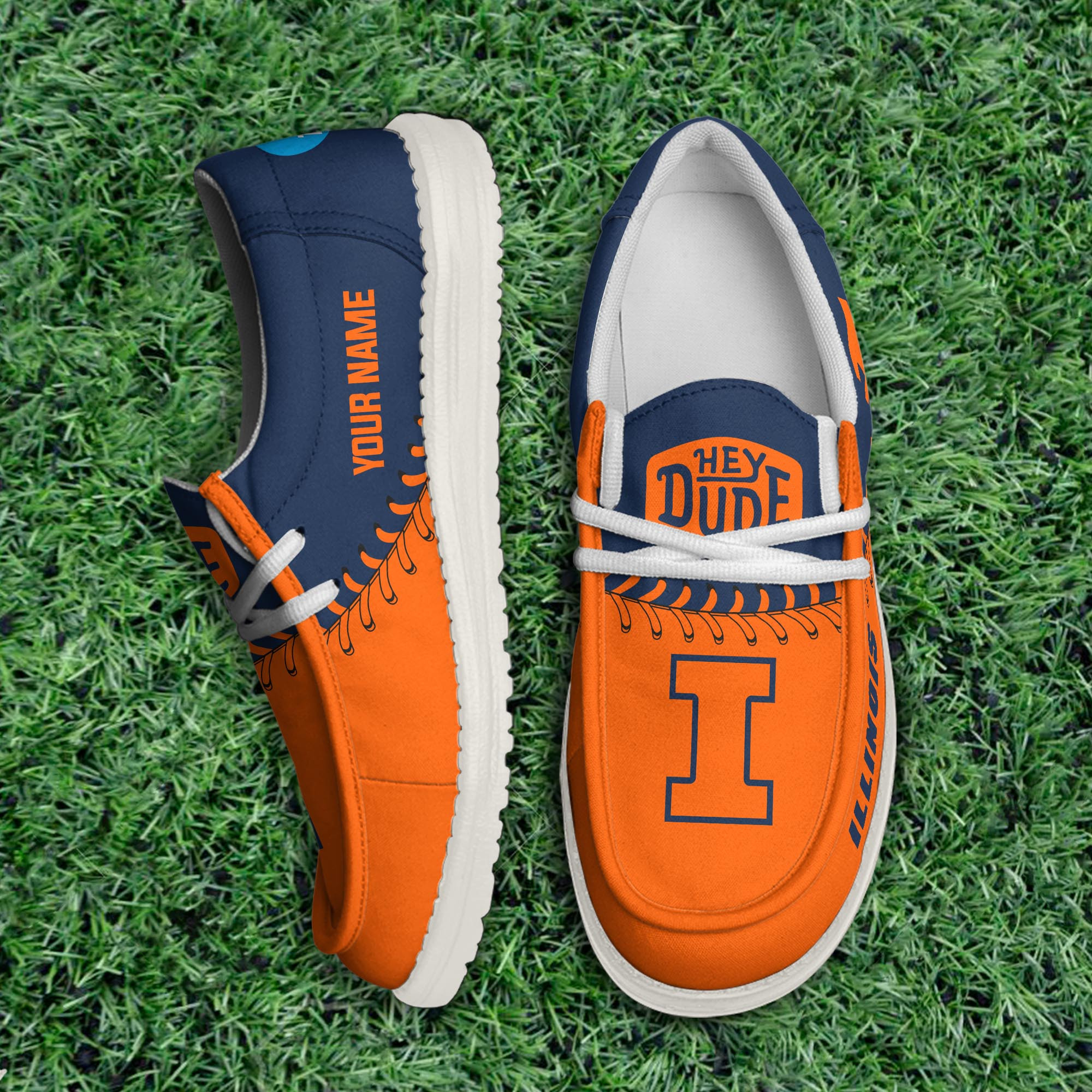 Illinois Fighting Illini Thickened Hey Dude Shoes - Famjoys Illinois Fighting Illini Thickened Hey Dude Shoes - Famjoys
