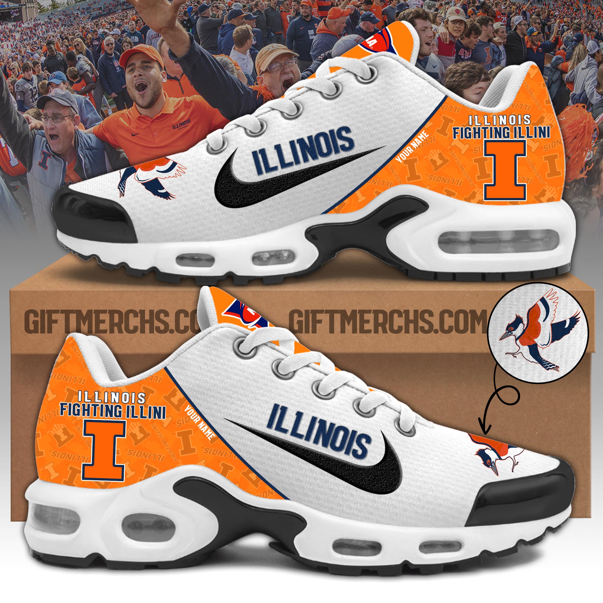 Illinois Fighting Personalized Shoes - Famjoys Illinois Fighting Personalized Shoes - Famjoys