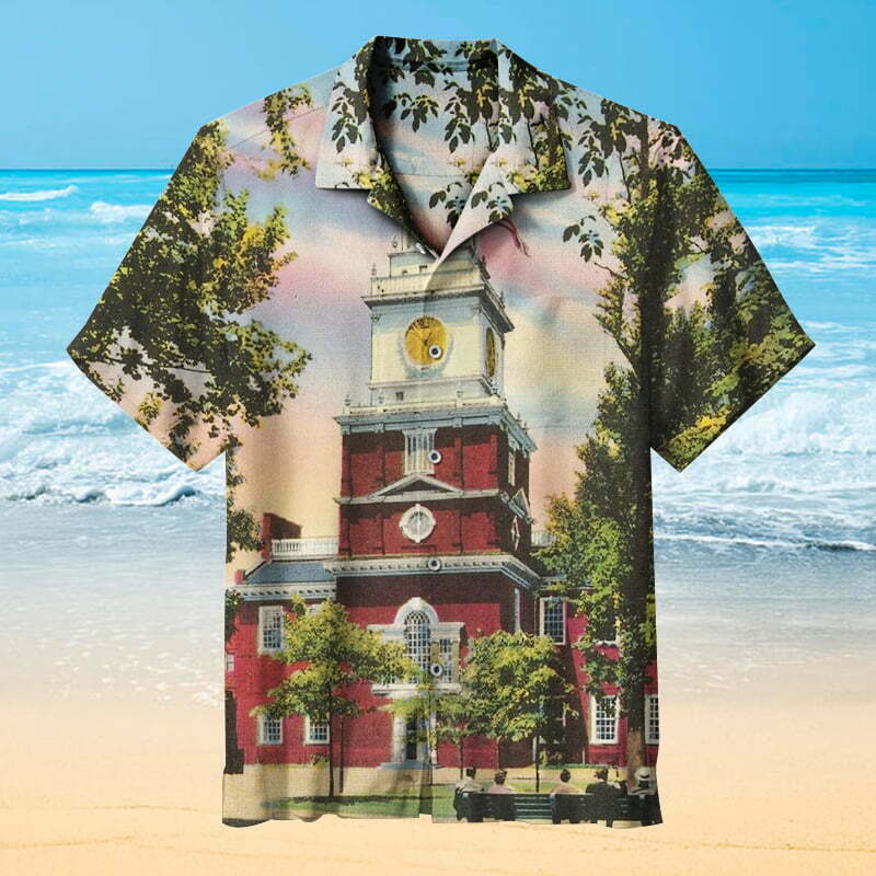 Independence National Historical Park | Short-sleeved Unisex Hawaiian Shirt - Famjoys Independence National Historical Park | Short-sleeved Unisex Hawaiian Shirt - Famjoys
