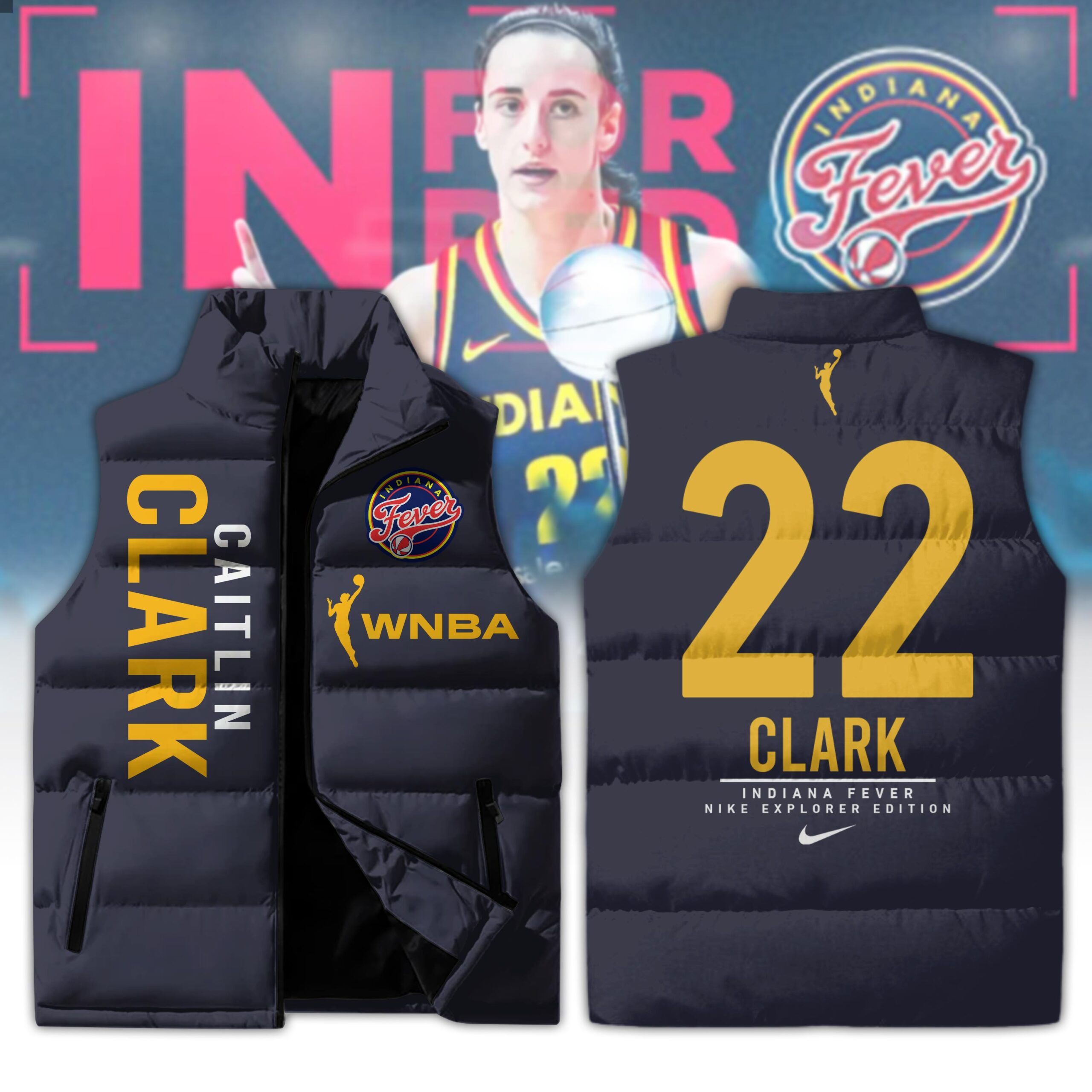Indiana Fever Caitlin Clark 3D Cotton Vest Unisex LIMITED - Famjoys Indiana Fever Caitlin Clark 3D Cotton Vest Unisex LIMITED - Famjoys