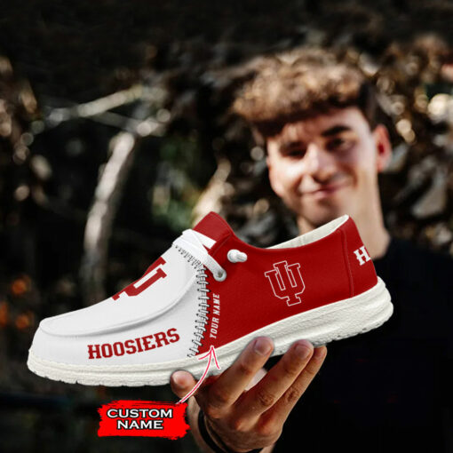 Indiana Hoosiers Custom Name Hey Dude Shoes - Famjoys Indiana Hoosiers Custom Name Hey Dude Shoes - Famjoys