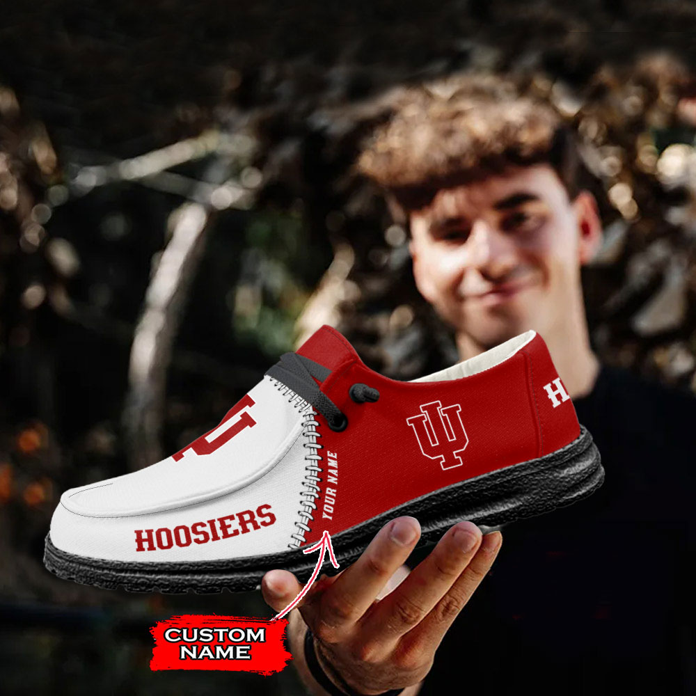 Indiana Hoosiers Custom Name Hey Dude Shoes - Famjoys Indiana Hoosiers Custom Name Hey Dude Shoes - Famjoys