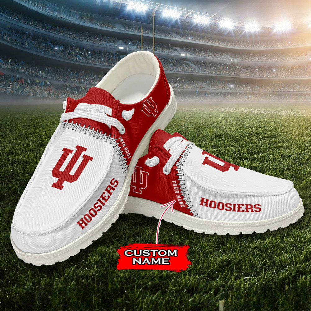 Indiana Hoosiers Custom Name Hey Dude Shoes - Famjoys Indiana Hoosiers Custom Name Hey Dude Shoes - Famjoys