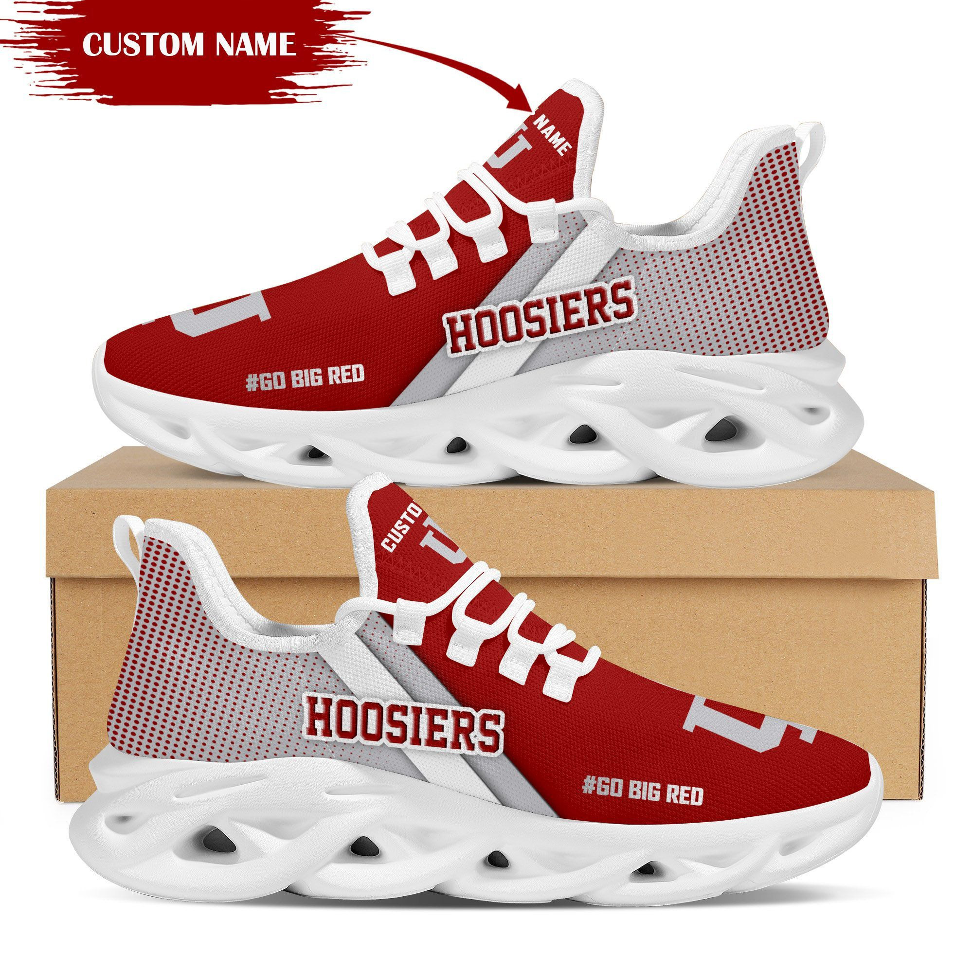 Indiana Hoosiers Custom Personalized Max Soul Sneakers Shoes Indiana University Bloomington - Famjoys Indiana Hoosiers Custom Personalized Max Soul Sneakers Shoes Indiana University Bloomington - Famjoys