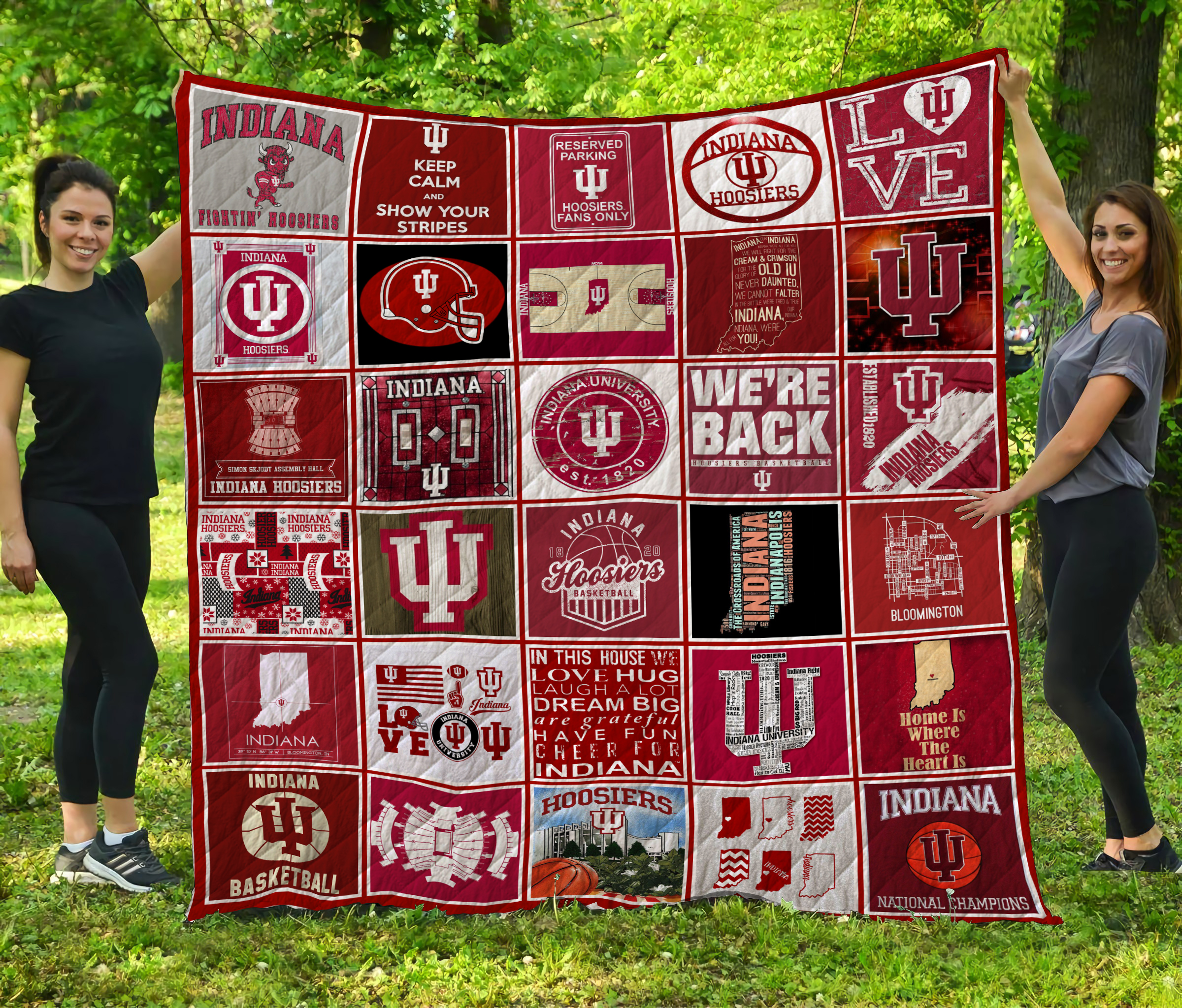 Indiana Hoosiers Quilt Blanket - Famjoys Indiana Hoosiers Quilt Blanket - Famjoys