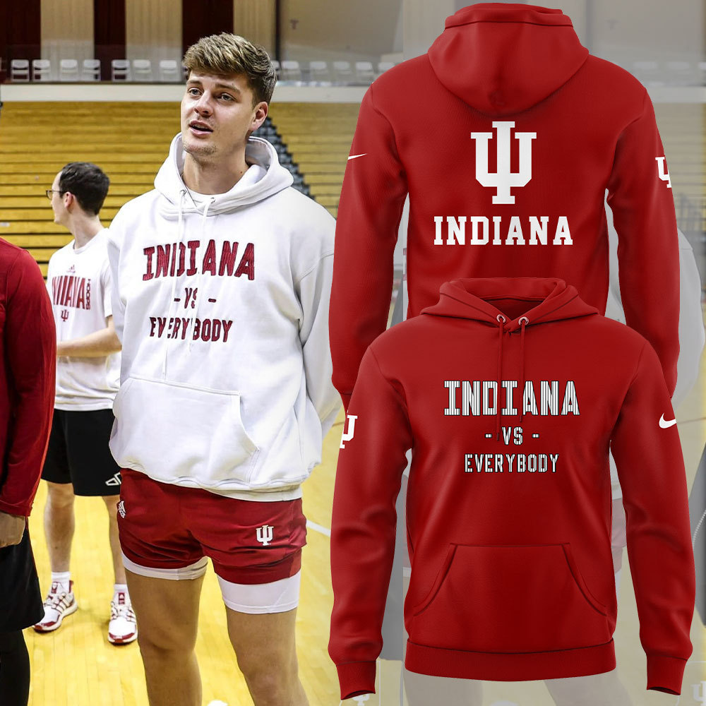 Indiana Men Basketball vs Everybody Red Hoodie NT18102407ID10DS11 - Famjoys Indiana Men Basketball vs Everybody Red Hoodie NT18102407ID10DS11 - Famjoys