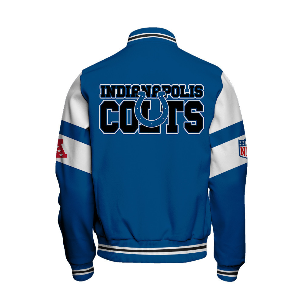 Indianapolis Colts American Football Conference Unisex Varsity Jacket V11 - Famjoys Indianapolis Colts American Football Conference Unisex Varsity Jacket V11 - Famjoys