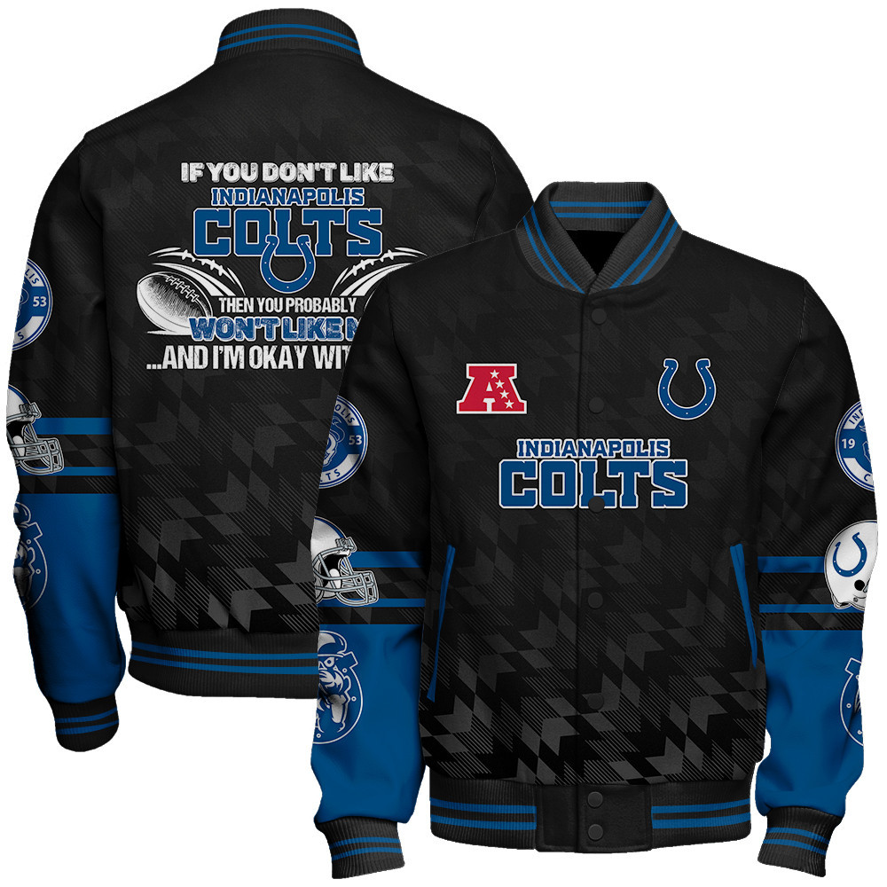 Indianapolis Colts American Football Conference Unisex Varsity Jacket V12 - Famjoys Indianapolis Colts American Football Conference Unisex Varsity Jacket V12 - Famjoys