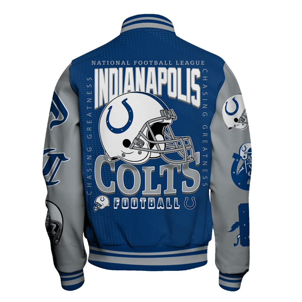Indianapolis Colts American Football Conference Unisex Varsity Jacket V3 - Famjoys Indianapolis Colts American Football Conference Unisex Varsity Jacket V3 - Famjoys