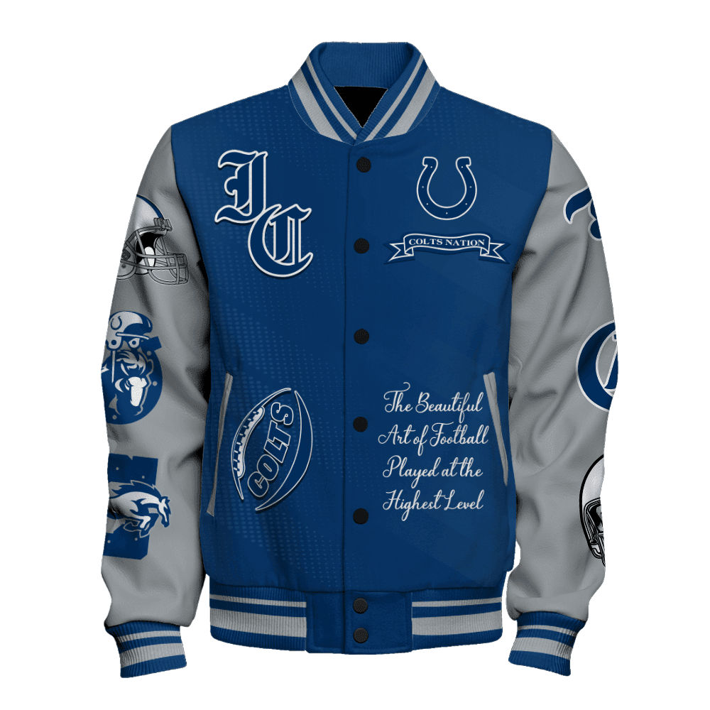 Indianapolis Colts American Football Conference Unisex Varsity Jacket V3 - Famjoys Indianapolis Colts American Football Conference Unisex Varsity Jacket V3 - Famjoys