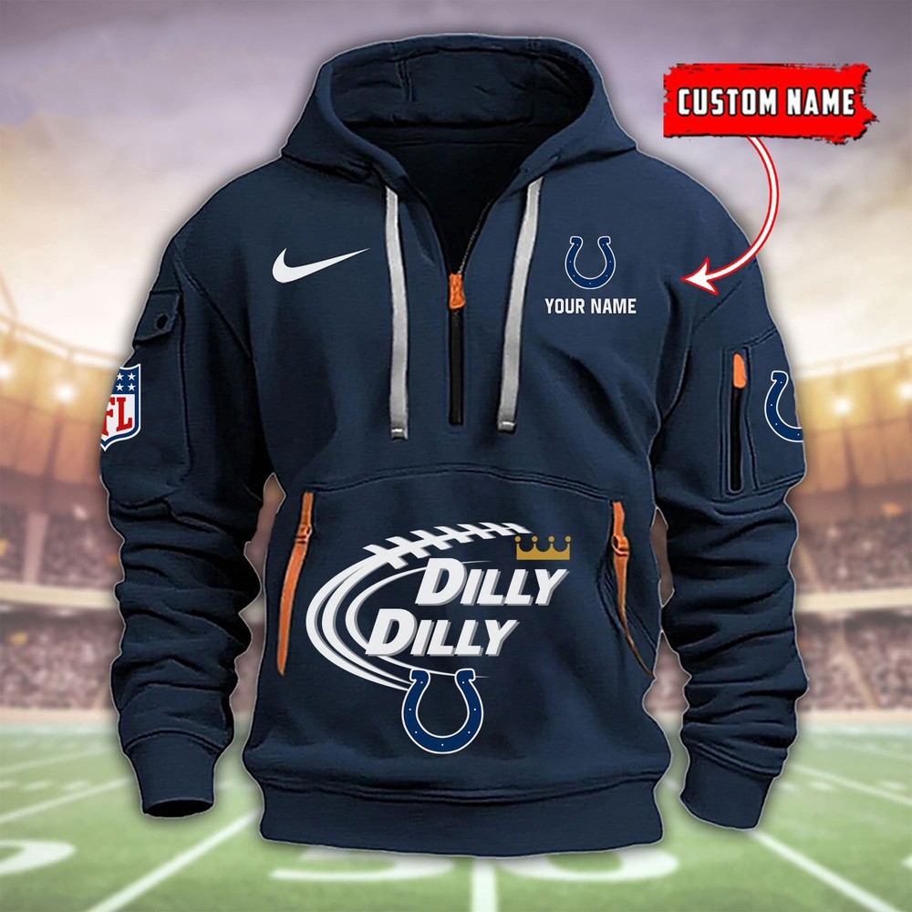 Indianapolis Colts Dilly Dilly Football Quarter Zip Hoodie Clothing Fan Gifts - Famjoys Indianapolis Colts Dilly Dilly Football Quarter Zip Hoodie Clothing Fan Gifts - Famjoys
