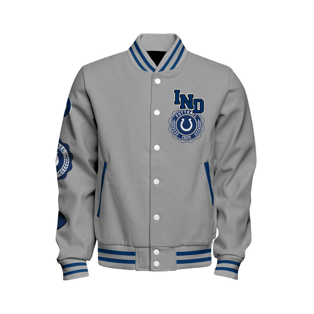Indianapolis Colts - Feel The Power Unisex Varsity Jacket - Famjoys Indianapolis Colts - Feel The Power Unisex Varsity Jacket - Famjoys