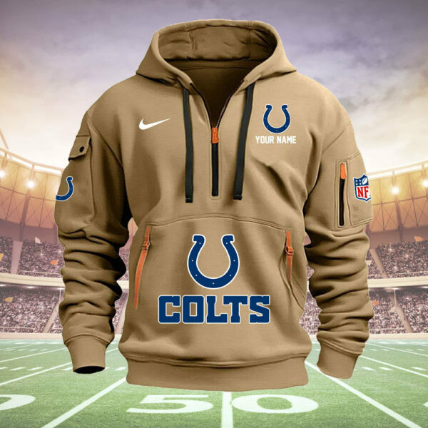 Indianapolis Colts New Personalized Quarter Zip Hoodie AZBTQZH000026 - Famjoys Indianapolis Colts New Personalized Quarter Zip Hoodie AZBTQZH000026 - Famjoys