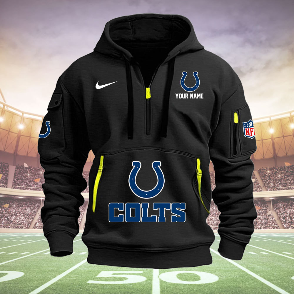Indianapolis Colts New Personalized Quarter Zip Hoodie AZBTQZH000026 - Famjoys Indianapolis Colts New Personalized Quarter Zip Hoodie AZBTQZH000026 - Famjoys